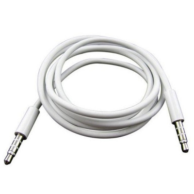 Кабель AUX Audio TRRS 3.5мм Male/Male 1м білий