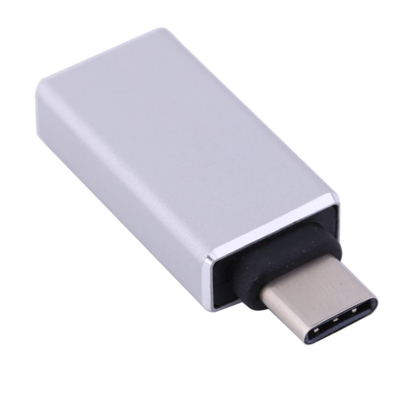 Перехідник Type-C --> USB 3.1 (OTG) OEM, сріблястий