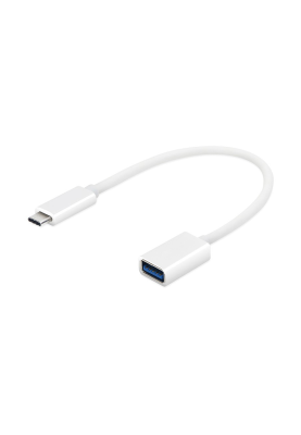 Перехідник USB 2.0 Type-C --> Micro USB (OTG) OEM, кабель 0.2м, білий
