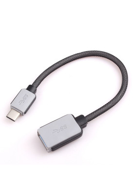 Перехідник USB 3.1 Type-C  --> USB (OTG) OEM, кабель 0.2м, оплетення