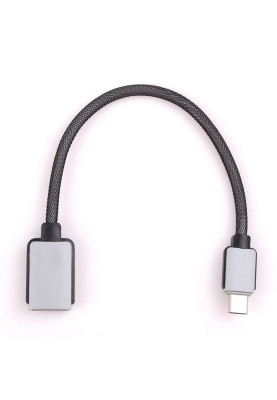 Перехідник USB 3.1 Type-C  --> USB (OTG) OEM, кабель 0.2м, оплетення