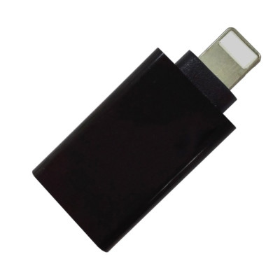 Перехідник OTG USB 2.0 AF-Lightning Apple, чорний, RTL