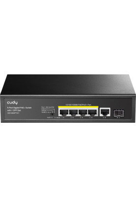 Комутатор Cudy GS1005PTS1, 5 порт  Gigabit PoE+ Switch with 1 SFP Port 120W