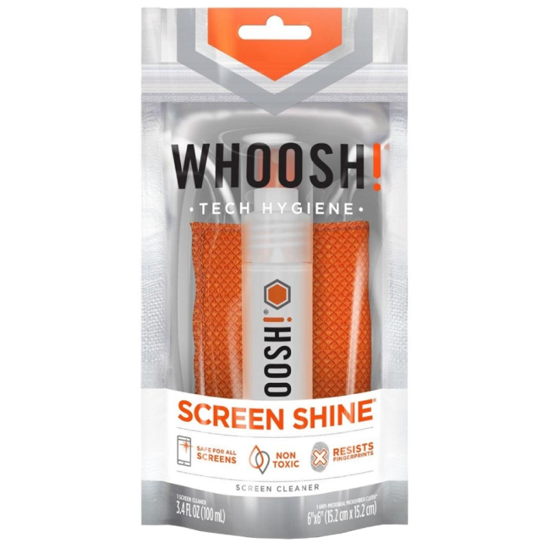 Комплект для чищення Whoosh! GO XL 100мл спрей з мікрофіброю 14см x 14см