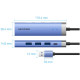 Док-станція USB 3.0 --> USB 3.0x3/RJ45/USB-C Hub Blue Aluminum Alloy 5-in-1 Vention