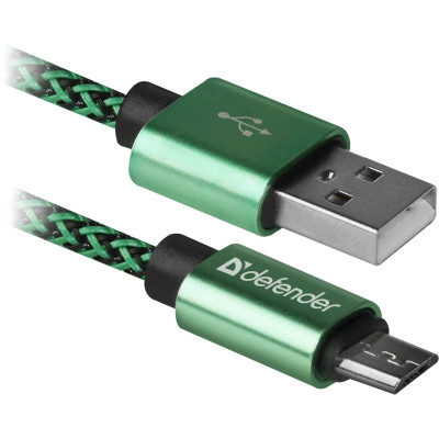 Кабель USB AM-micro BM, 1.0 м, зелений, 08-03T PRO Defender