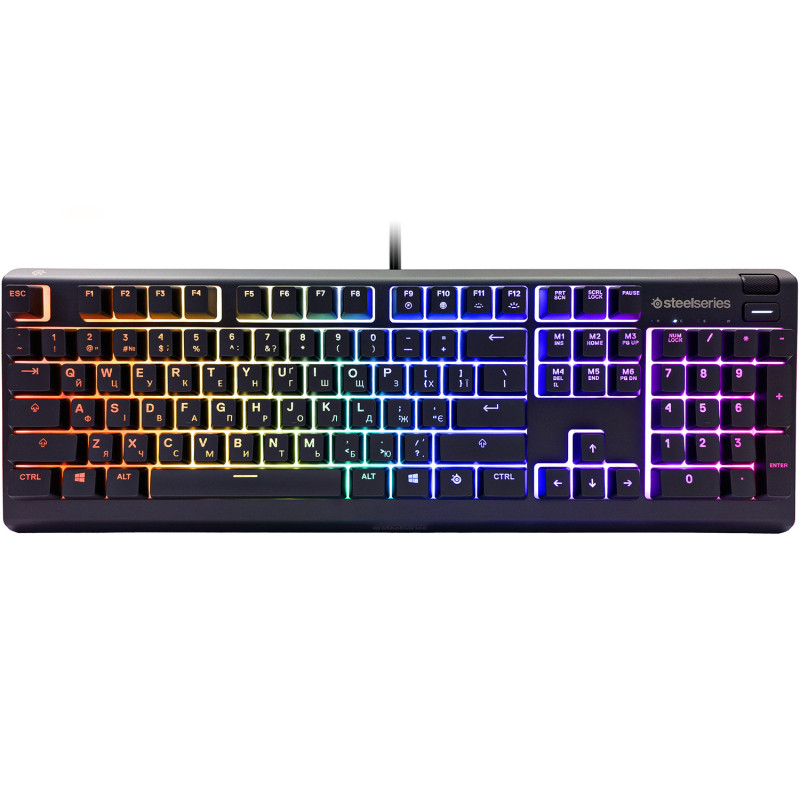 Клавіатура ігрова SteelSeries Apex 3 UA Whisper keys RGB