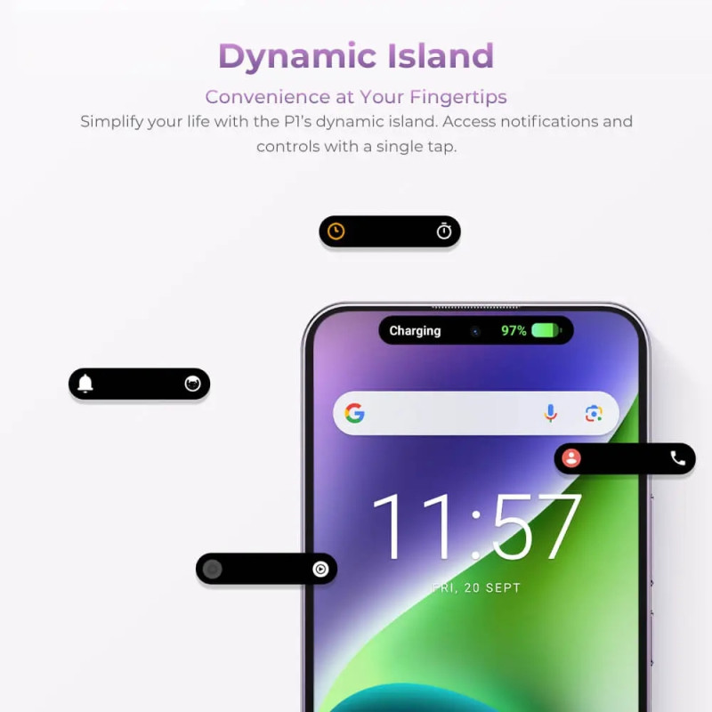 Смартфон Oukitel P1 6.7" HD /8GB/256GB/ G99 /5150mAh/ 50+32Мп / Purple