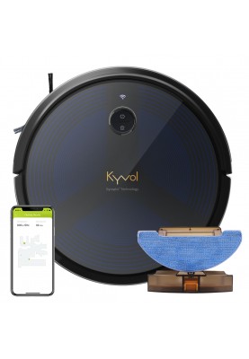 Робот пилосос Kyvol D6 Black/Gyroptic navigation/3200 mA/3000 pa/Wet and Dry/Android+IOS