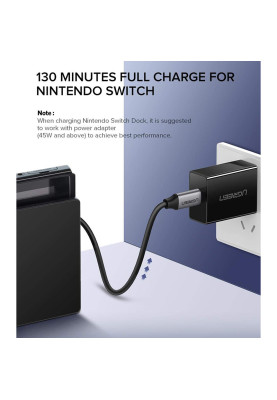 Кабель USB 3.1 Type-C M-M, 1.5 м, 3A, Nickel Plating Aluminum Shell Сірий, US161 UGREEN