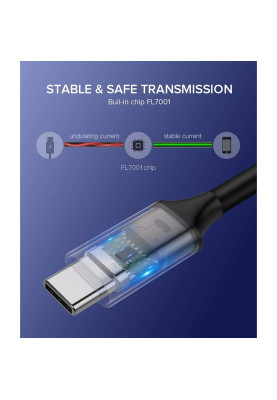 Кабель USB 3.1 Type-C M-M, 1.5 м, 3A, Nickel Plating Aluminum Shell Сірий, US161 UGREEN