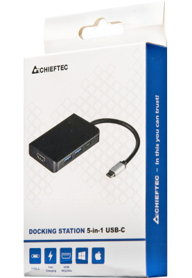 Док-станція USB3.1 Type-C --> HDMI/USB 3.0x2/PD 60W 5-in-1 DSC-501 CHIEFTEC