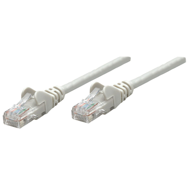 Патчкорд UTP Cat.5e ( 0.25м сірий), Intellinet, Біметал, ССА