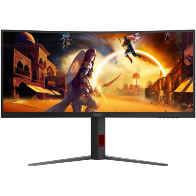TFT 34" AOC CU34G4, WQHD, VA, вигн., 180Гц, 2хHDMI, DP, HAS, Pivot, чорно-червоний