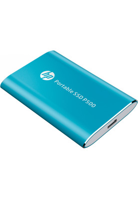 SSD external, USB 3.2 Gen1 Type-C  500Gb, HP P500, TLC, Blue, синій, Retail