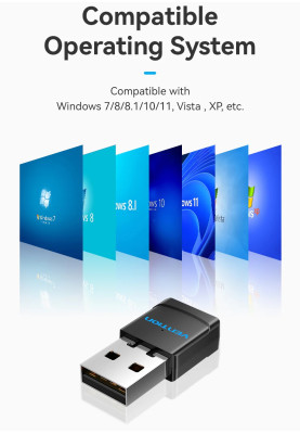 Адаптер WiFi Vention 2.4GHz/5GHz 150/433 Мбіт/с, USB