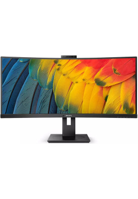 TFT 34" Philips 34B1U5600CH, WQHD, VA, 100Гц, вигнутий, HDMI, DP, USB-C, RJ-45, USB-hub, webcam, HAS