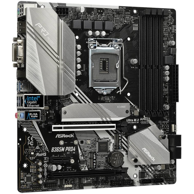 ASRock B365M PRO4/REF (1151/B365, 4*DDR4, 2xPCIex16,1xPCIex1,2xM.2,6xSATAІІІ, GLan, mATX)