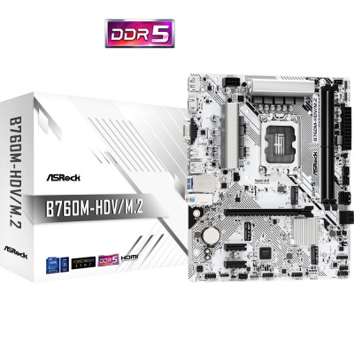 ASRock B760M-HDV/M.2 (1700/B760, 2*DDR5, 1xPCIex16, 4xSATA, 2xM.2, 2.5GLan, 7.1ch, mATX) ASRock B760M-HDV/M.2 (1700/B760, 2*DDR5, 1xPCIex16, 4xSATA, 2xM.2, 2.5GLan, 7.1ch, mATX)