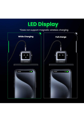 Зарядний пристрій 3xUSB 65W (2xUSB-C+USB-A) Gan Robot tech Fast Charger Сірий CD361 Ugreen