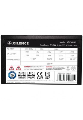 БЖ 650W Xilence XP650R6.2 Performance C+ 120mm, 80+ White, Retail Box