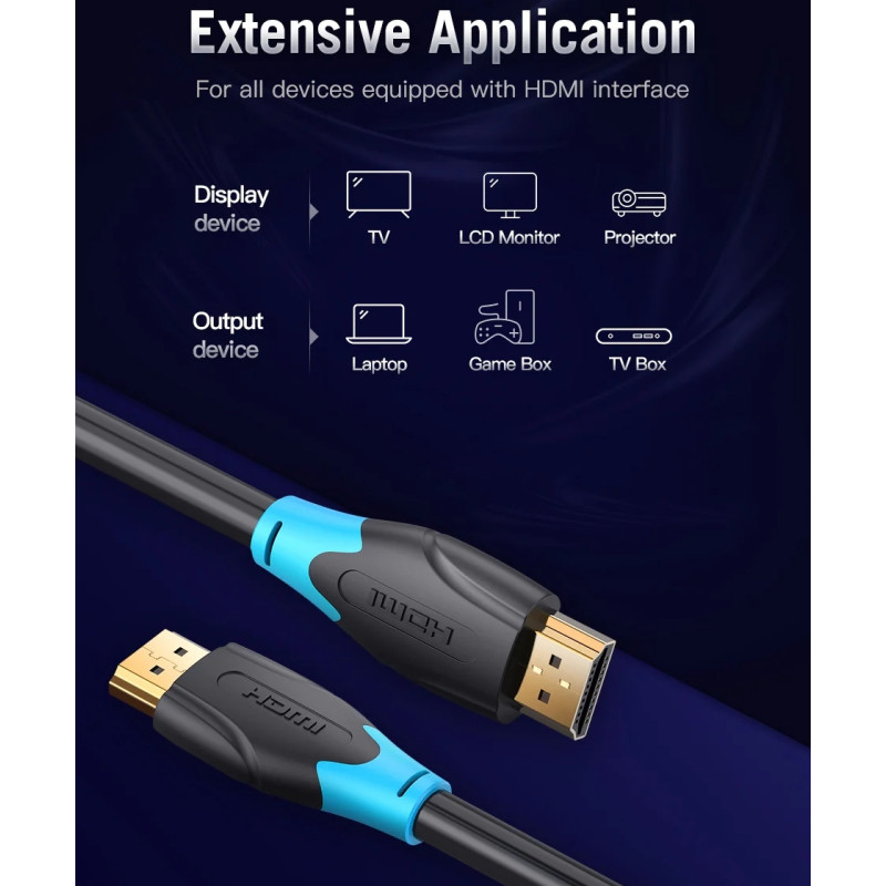 Кабель HDMI M - M, 20.0 м, V2.0, 4K 30Гц, PVC Vention