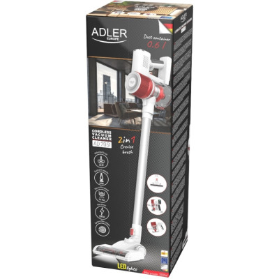 Порохотяг Adler AD 7051 бездротовий/ 300Вт/ 0.6л/ LCD дисплей/ щітка зі світлодіодним підсвічуванням