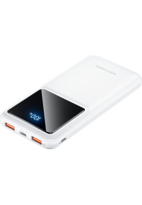 УМБ Vention 10000mAh 22.5W 3A PD,QC3.0, Micro-USB,USB-C,2xUSB-A, LED Display,White
