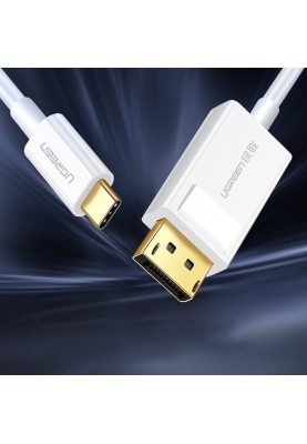 Кабель UGREEN USB Type C to DP Cable 1.5m MM139 (White)