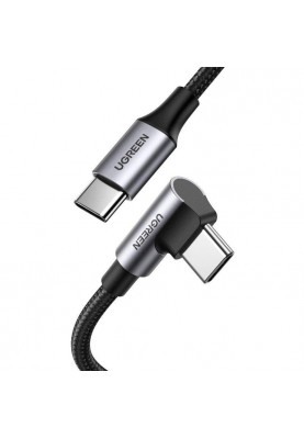 Кабель USB 2.0 Type-C M-M, 2 м, (20V/5A), (100W) Чорний, Braided with Aluminium Shell US334 UGREEN