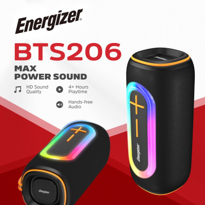 Акустична система 1.0 Energizer 20Вт Bluetooth 5.2/MicroSD/USB/AUX/FM,IPX65, 360° Sound чорна Акустична система 1.0 Energizer 20Вт Bluetooth 5.2/MicroSD/USB/AUX/FM,IPX65, 360° Sound чорна
