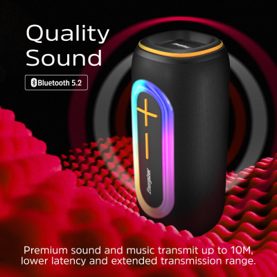 Акустична система 1.0 Energizer 20Вт Bluetooth 5.2/MicroSD/USB/AUX/FM,IPX65, 360° Sound чорна Акустична система 1.0 Energizer 20Вт Bluetooth 5.2/MicroSD/USB/AUX/FM,IPX65, 360° Sound чорна