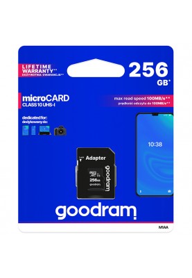 Memory card microSD 256Gb GoodRAM SDXC (class 10 UHS I U1) Retail + adapter