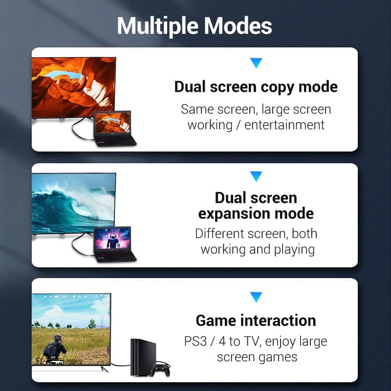 Кабель HDMI M - M, 10.0м, Vention, V2.0, 4K 60Гц, PVC Flat Design, Black