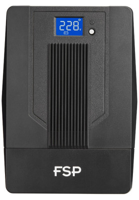 ДБЖ FSP iFP-1500, 1500ВА/900Вт, LCD, Schuko*4. 230V/50Hz ,w/o RJ45,w/ USB, Black, 12V/9Ah*2, CIS