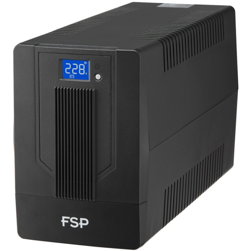 ДБЖ FSP iFP-1500, 1500ВА/900Вт, LCD, Schuko*4. 230V/50Hz ,w/o RJ45,w/ USB, Black, 12V/9Ah*2, CIS