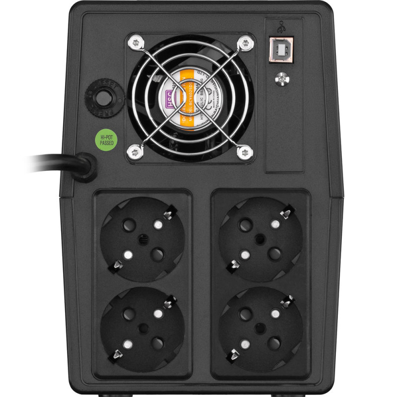 ДБЖ FSP iFP-1500, 1500ВА/900Вт, LCD, Schuko*4. 230V/50Hz ,w/o RJ45,w/ USB, Black, 12V/9Ah*2, CIS