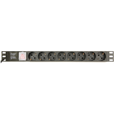 Фільтр мережевий 220В, 8 розеток, 19", 1U, RM, 16А, з вимикачем, 3 м кабель, EnerGenie