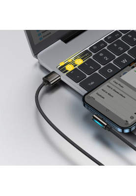 Кабель USB AM-Lightning M, 1 м, 2.4A, 90° Чорний, Legend Series Elbow CALCS Baseus