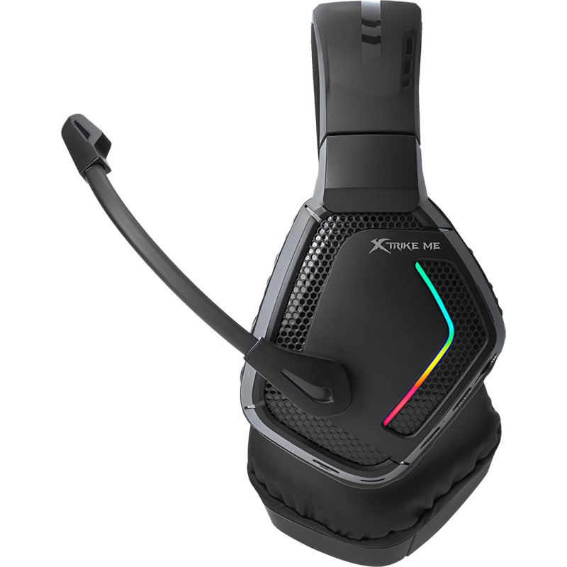 Ігрова гарнітура XTRIKE ME GH-512W XBOX/PS/PC, бездротова+ 2.4G+3,5мм, 7 режимів RGB, чорна