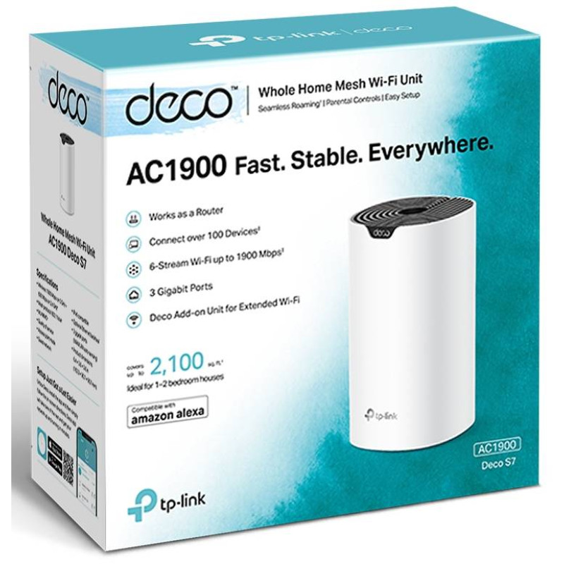Система WiFi TP-LINK Deco S7 2 pcs, AC1900 3xGE LAN/WAN MU-MIMO MESH