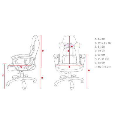 Крісло ігрове Gaming Chair Genesis Nitro 330 (Sx33), 50мм, Black-Red