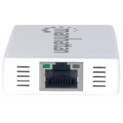Хаб USB Manhattan Pocket Hub 3-port USB3.0 + RJ45 Gigabit Ethernet, білий