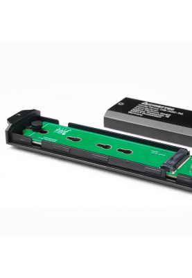 Корпус для M.2 NVME/SATA SSD CHIEFTEC CEB-M2C-TLE, aluminium,USB 3.2 Gen2 Type-C, Black, RETAIL