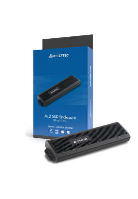 Корпус для M.2 NVME/SATA SSD CHIEFTEC CEB-M2C-TLE, aluminium,USB 3.2 Gen2 Type-C, Black, RETAIL