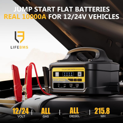 Автомобільний Jump Starter VT-Pro 10000A, 12V/24V, 58800mAh, 215.8 Вт/год Vtoman Автомобільний Jump Starter VT-Pro 10000A, 12V/24V, 58800mAh, 215.8 Вт/год Vtoman