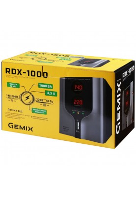 Стабілізатор напруги Gemix RDX-1000, 1000 ВА/700 Вт, релейний