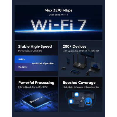 Маршрутизатор Cudy WR3600E, BE3600 Gigabit Wi-Fi 7 Router