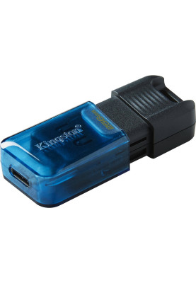 Пам'ять USB Flash Kingston 256GB USB 3.2 Data Traveler 80M Type-C Black/Blue, Retail