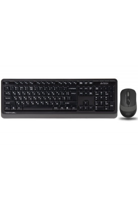 Комплект A4-Tech FG1010, USB, бездротовий, чорно-сірий